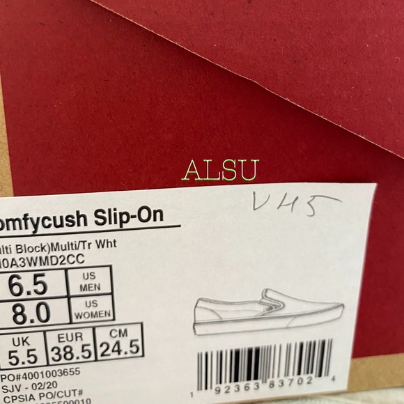 🌸Sale🌸 VANS Comfycush Slip On Multi Block Canvas Women’s Size 8 VN0A3WMD2CC - Picture 10 of 10